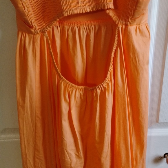 Misa Los Angeles Serafina Square Tie Shoulder Maxi Dress Tangerine Orange Medium - Picture 9 of 11